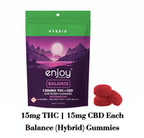 Enjoy Hemp Live Rosin Balance Delta 9 THC + CBD 1200mg Gummies (Hybrid-Infused Watermelon) - 15 mg each | 40 gummies
