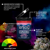Enjoy Hemp 3.5g Mega Potency THCA Flower for Euphoria - Platinum Green Crack (Sativa) - 45.85%