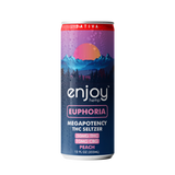 Enjoy Hemp 50mg THC +10mg CBG Peach Seltzer for Euphoria (Sativa) | Megadose Uplifting, Alcohol-Free Drink