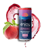 Enjoy Hemp 50mg THC +10mg CBG Peach Seltzer for Euphoria (Sativa) | Megadose Uplifting, Alcohol-Free Drink