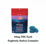 100mg Euphoria Live Rosin Delta 9 THC Gummies 10mg each - Sativa-Infused Blue Raspberry