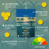 Live Rosin Chill Delta 9 THC 100mg Gummies (Indica-Infused Pineapple) - 10mg each | 10 gummies