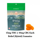 Enjoy Hemp Live Rosin Relief Delta 9 THC + CBG 1000mg Gummies (Hybrid-Infused Peach)  25mg each | 40 gummies