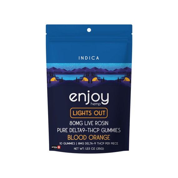 Enjoy Hemp 80mg Mega Potency Pure THCP Gummies (Lights Out) - Indica-Infused Blood Orange