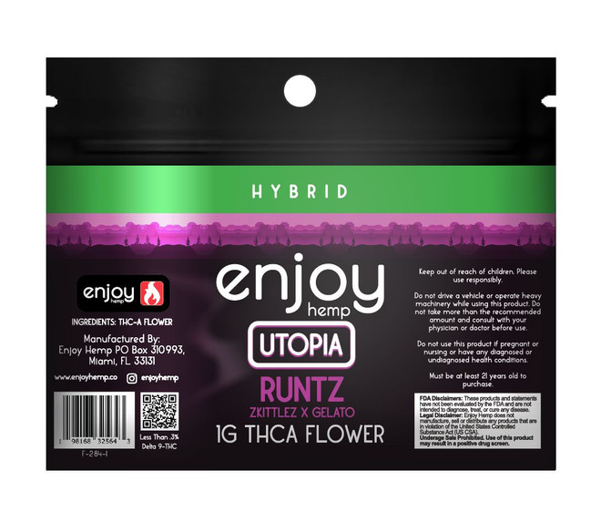 Enjoy Hemp 1g THCA Flower - Runtz for Utopia