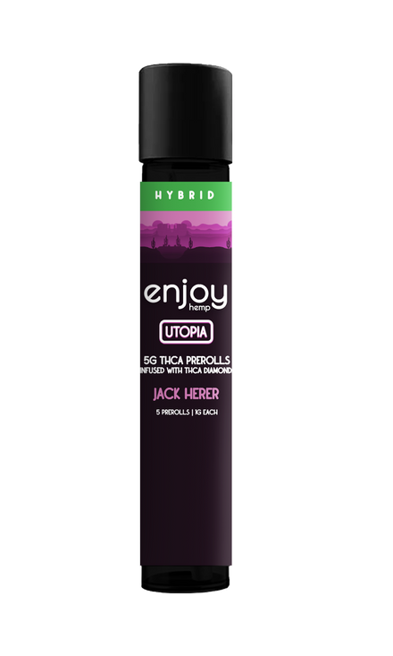 Enjoy Hemp 5g THCA Prerolls Infused with THCA Diamonds - Jack Herer for Utopia (Hybrid)