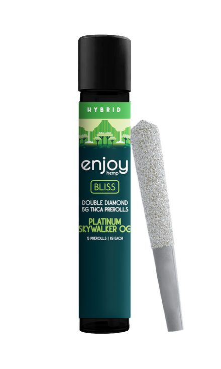 Enjoy Hemp 5g Mega Potency Double Diamond THCA Prerolls - Platinum Skywalker OG for Bliss (Hybrid)